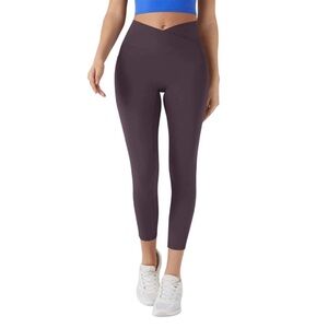 63. Halara Plum Crossover Waist Leggings